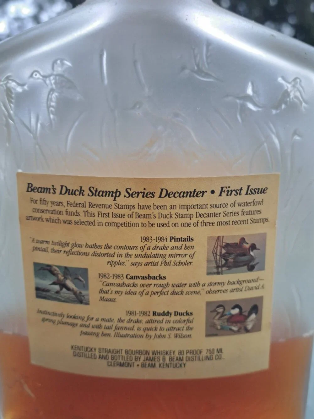 Vintage Jim Beam Duck Stamp Series First Issue 1983 Decanter Empty 750ml Size